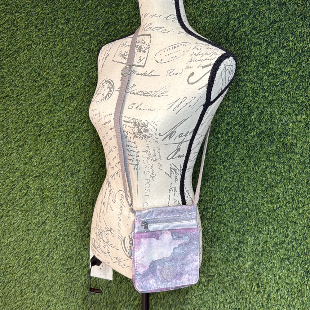 Kipling Lilac/Gray Camo Crossbody Bag with Lavender Accents